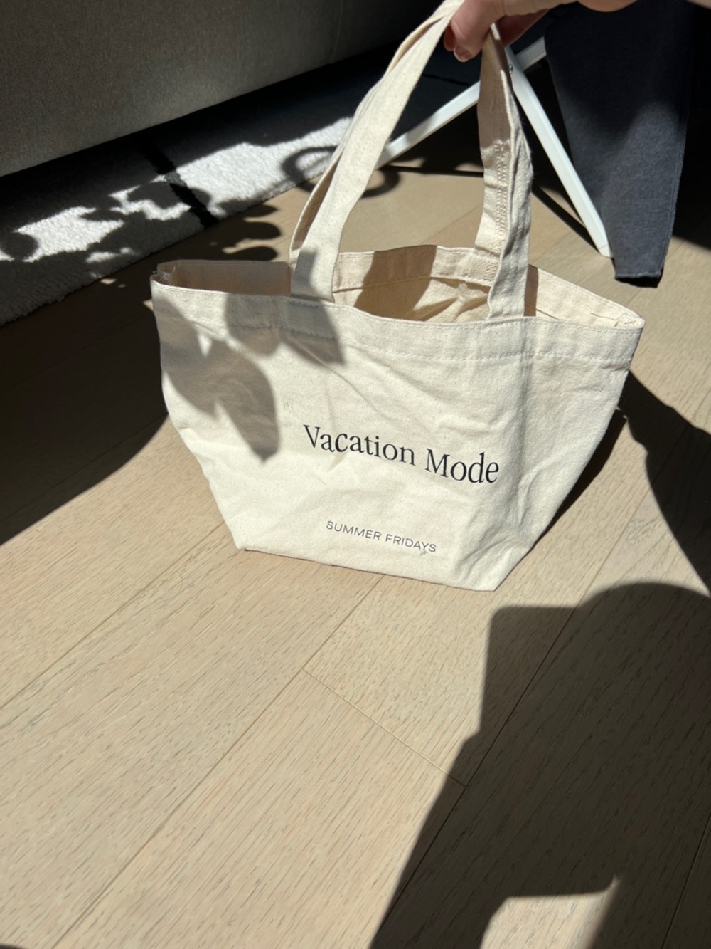Summer Fridays Vacation Mode Canvas Tote - Cream
